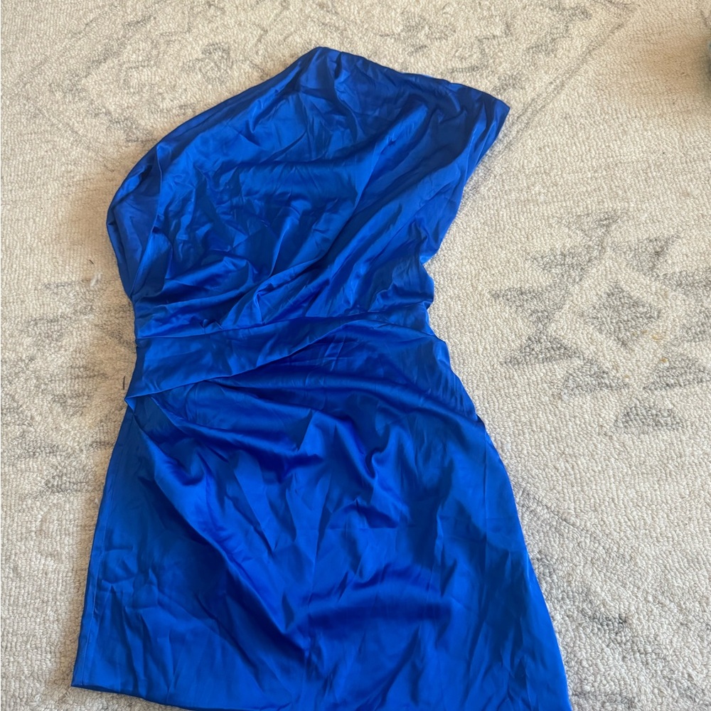 Elegant Blue Satin Dress